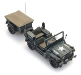  6870569 - H0 - US M151 jeep mit M416 trailer Waldgrün