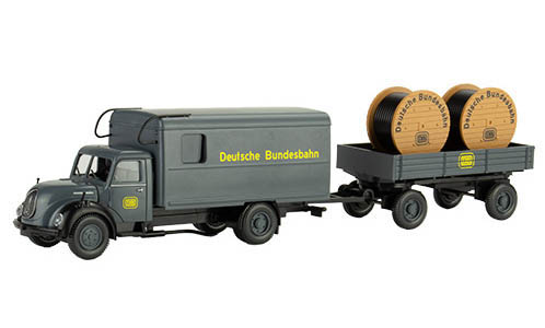 101-PMS251262 - H0 - Magirus Mercur Koffer mit Anhänger und Kabeltrommeln - Edition -Bahn auf der Straße- Nr. 2