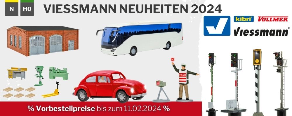 Modellbahn Neuheiten der Firma Viessmann, Vollmer und Kibri für 2024 in der Spur N und H0 jetzt zum Vorbestellpreis vorbestellen und sicher und bequem nach Hause geliefert bekommen von mein-MBS.
